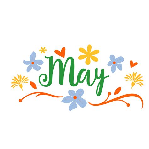 word spring month    month vector  flower