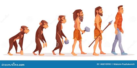 human evolution stages cartoon vector concept stock vector illustration  isolated leopard