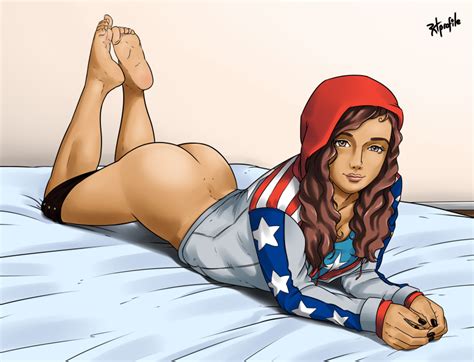 Rule 34 1girls America Chavez Ass Barefoot Black Nails Brown Eyes