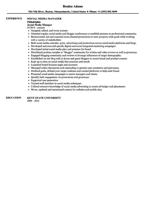 social media manager resume sample velvet jobs