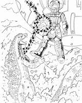 Destroyah Godzilla Vs Pages Galactus Coloring Template sketch template