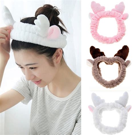 Cute Elastic Cat Ears Headbands For Women Girls Makeup Face Washing