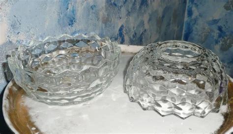 Jeannette Glass Cube Or Cubist Pattern Round Candle Holder Cixi S