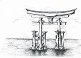 Torii Gate Drawing Paintingvalley sketch template