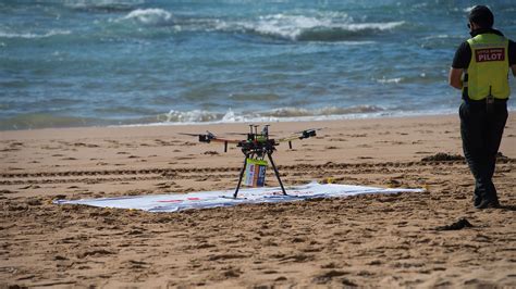 australias lifeguards  waves    rescue drones drone technology  changing