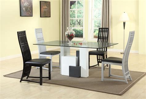 graceful rectangular clear glass top dining table  chair sets tucson