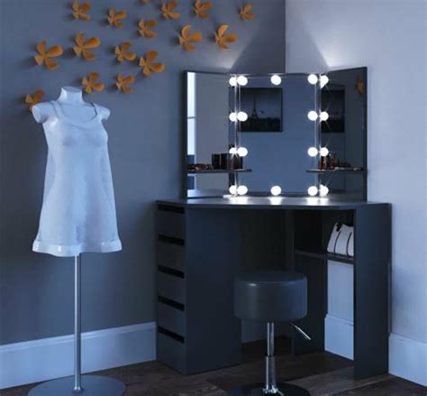 meuble maquillage anglecoiffeuse avec eclairage led
