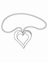 Coloring Heart Shape Pages Pendant Shaped Printable Shapes Getcolorings Kids Print Comments sketch template