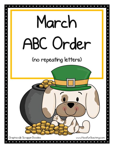 St Patrick S Day Easy Alphabetical Order Activity • Have