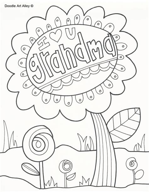 grandparents day coloring pages doodle art alley