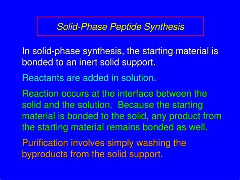solid phase peptide synthesis  merrifield method powerpoint