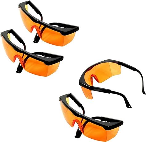 hqrp 4 pack protection orange tint eyewear lightweight