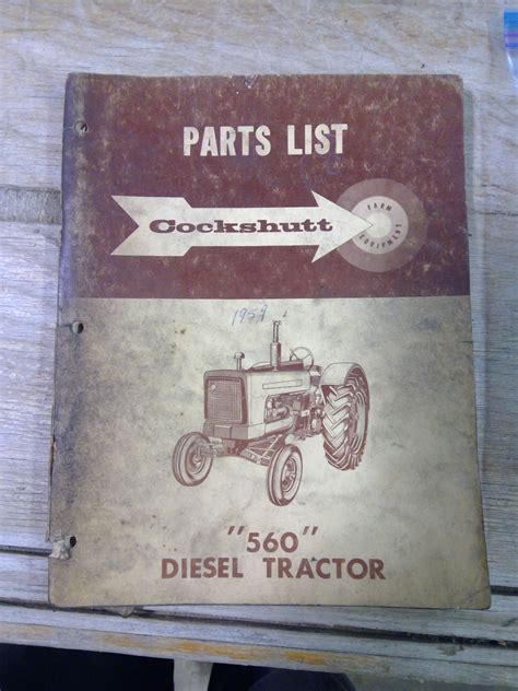 cockshutt  diesel tractor parts list