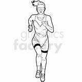 Runner Vector Clipart Female Svg sketch template