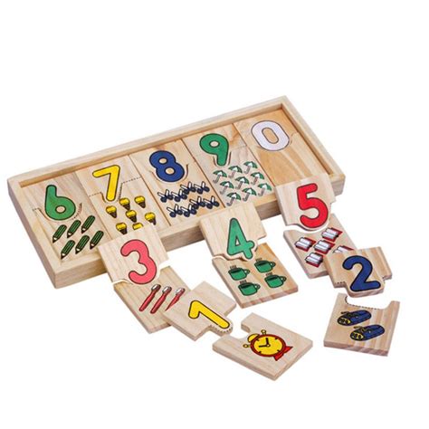 wooden number counting puzzle toys  children learning education