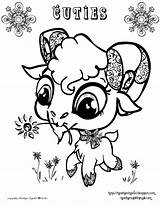 Coloring Pages Goat Cute Cuties Animal Animals Creative Kids Print Printable Sheets Colouring Artist Skunk Color Disney Heather Chavez Loft sketch template