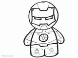 Iron Man Coloring Pages Chibi Simple Kids Printable Color sketch template