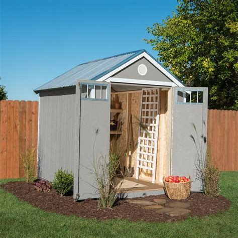 Handy Home Products Garden Shed 6 Ft X 8 Ft Wood Storage Shed With