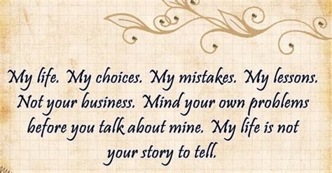 My Life Is Not Your Story To Tell