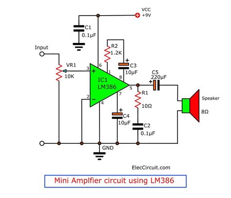 lm audio amplifier circuit  pcb eleccircuitcom audio amplifier electronics circuit