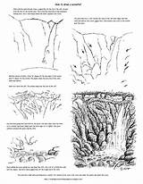 Waterfall Draw Printable Worksheet Worksheets Artist Young sketch template