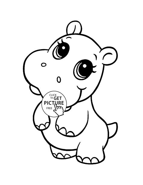 cute hippo animal coloring page  kids baby animal coloring pages