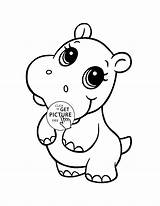 Coloring Hippo Pages Baby Cute Para Animal Kids Wuppsy Colorear Artículo Páginas Dibujos sketch template