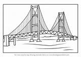 Bridge Drawing Mackinac Draw Step Bridges Tutorials Drawings Learn Paintingvalley sketch template
