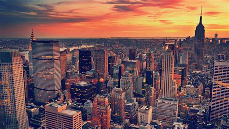 cityscape  york city sunset hd wallpaper wallpaper flare