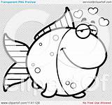 Amorous Goldfish Outlined Coloring Clipart Cartoon Vector Cory Thoman sketch template