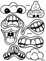 Monster Cut Face Printable Halloween Kids Crafts Outs Color Print Parts Faces Features Mouth Nose Coloring Facial Monsters Pages Kid sketch template