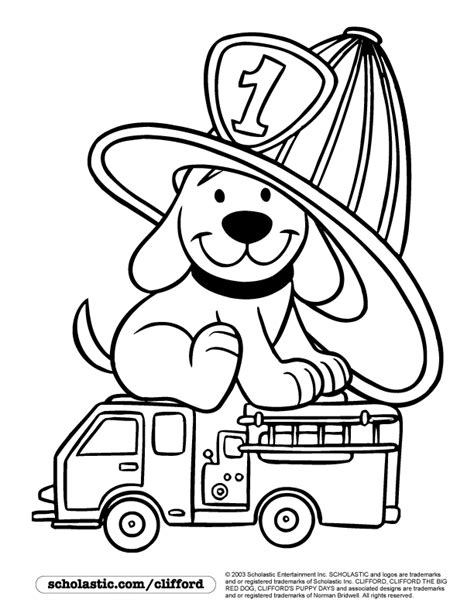 firedog clifford coloring page fire safety preschool fire prevention