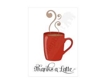 latte printable   greeting card instant