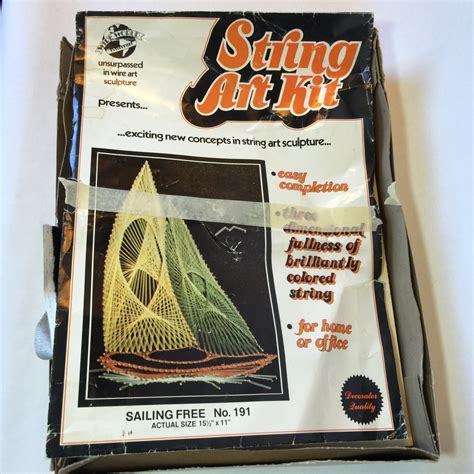 vintage string art kit string art sailboats complete string