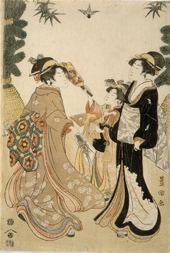 three beauties playing battledore and shuttlecock utagawa toyokuni