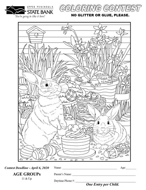 easter coloring contest upper peninsula state bank