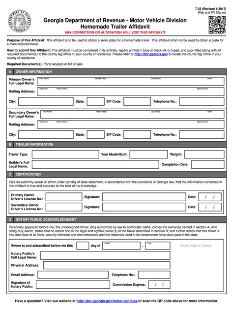 Form T 23 Homemade Trailer Affidavit Fill Out And Sign Online Dochub