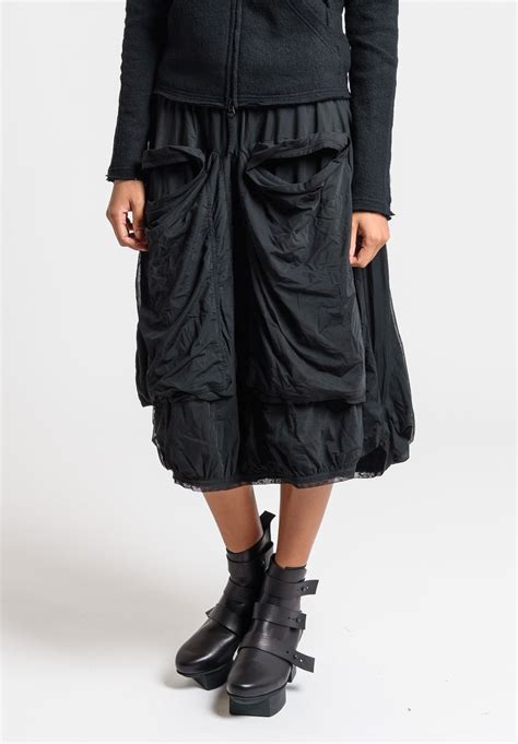 rundholz black label mesh layered large pocket skirt  black skirts  pockets rundholz
