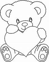 Bear Coloring Corazon Oso Kleurplaten Teddybeer Colorare Kleurplaat Disegni Uitprinten Valentines sketch template