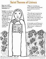 Therese St Lisieux Coloring Catholic Prayer Theresa sketch template