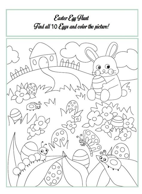 easter egg hunt easter coloring pages easter colouring  easter