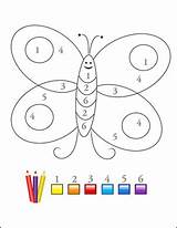 Number Worksheets Color Worksheet Numbers Butterfly sketch template