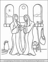 Joyful Mysteries Rosary Visitation Bros Colouring Thecatholickid Luminous Jesus Albanysinsanity sketch template