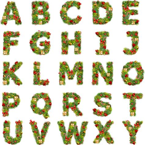 printable individual christmas alphabet letters sparkly holly