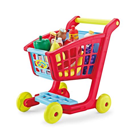 kids simulate supermarket shopping cart trolley pretend play toys set