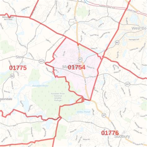 Middlesex County Map Massachusetts Zip Codes