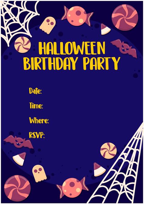 printable halloween birthday invitations printable templates