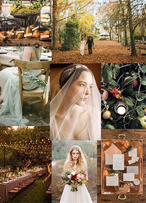 a green and copper autumn celebration inspiration board for