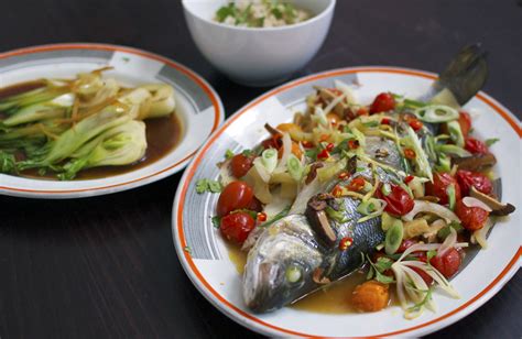 Teochew Steamed Sea Bass Rocket And Squash