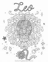 Leo Coloring Pages Adult Coloringgarden Printable Zodiac Colouring Sheets Print Pdf Signs Book Drawing Drawings Description sketch template
